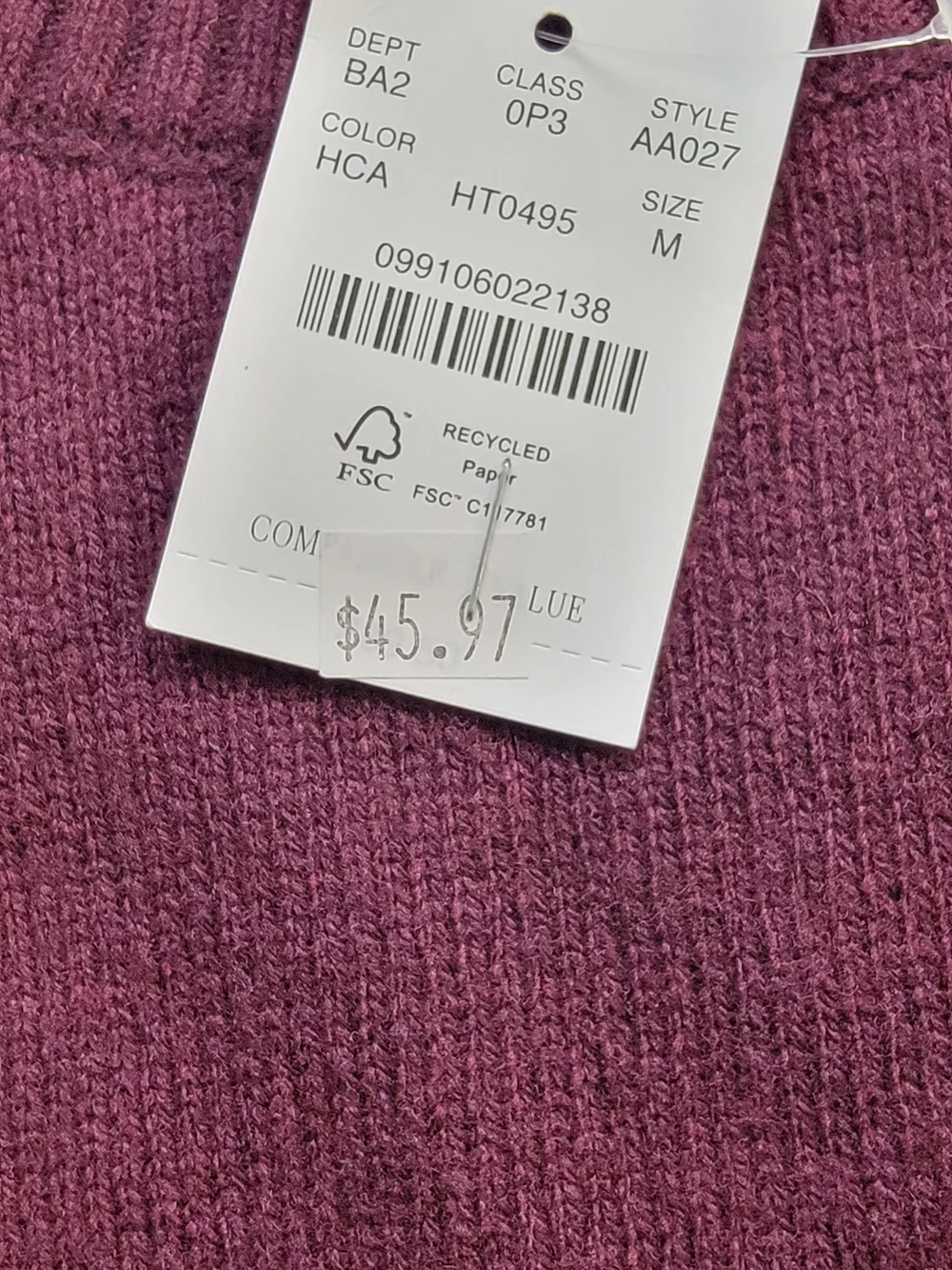 J. Crew Men's Crewneck Sweater in Burgundy